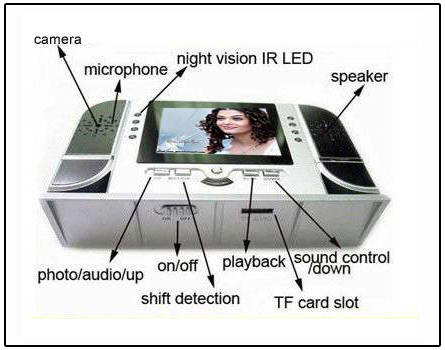 Spy Night Vision Camera In Table Clock