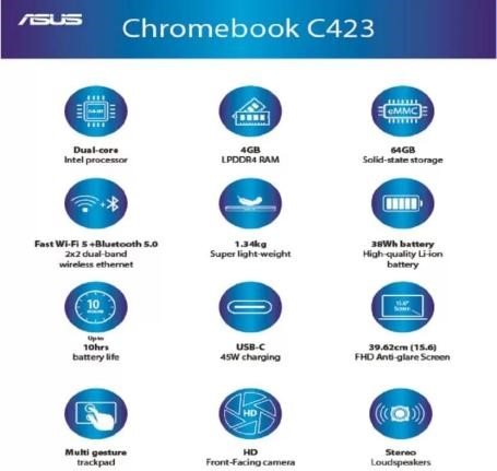 Asus CHROMEBOOK C523NA-BR0476 - Image 2
