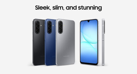 Samsung Galaxy A17 5G smartphone front view displaying vibrant screen